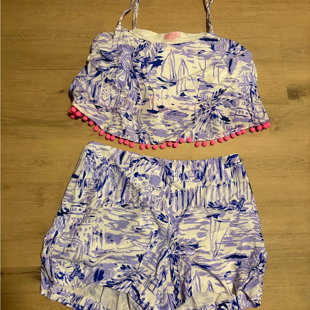 Lilly Pulitzer Purple and White Patterned Garment